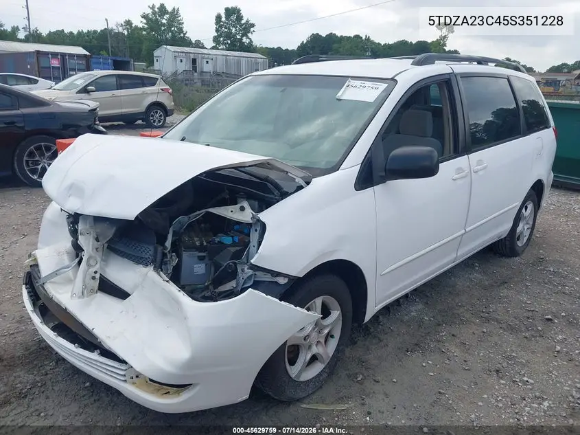 2005 Toyota Sienna Ce VIN: 5TDZA23C45S351228 Lot: 45629759