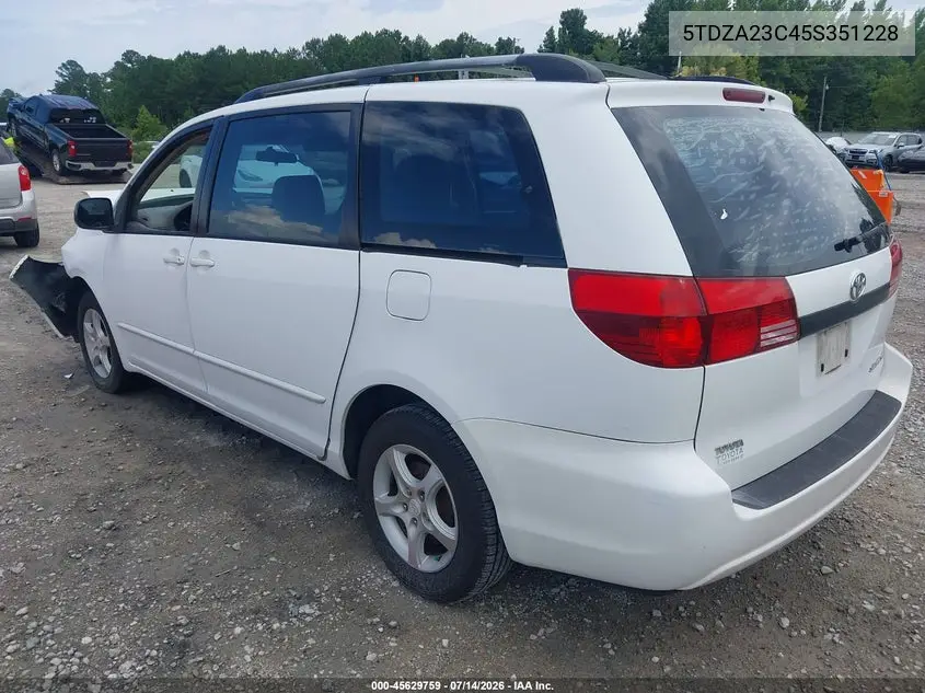 2005 Toyota Sienna Ce VIN: 5TDZA23C45S351228 Lot: 45629759