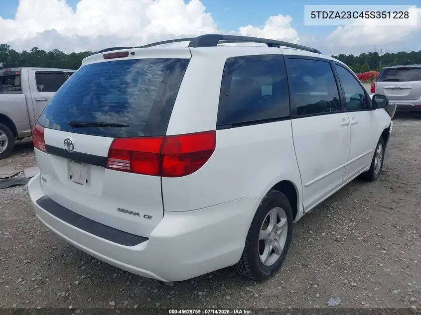 2005 Toyota Sienna Ce VIN: 5TDZA23C45S351228 Lot: 45629759