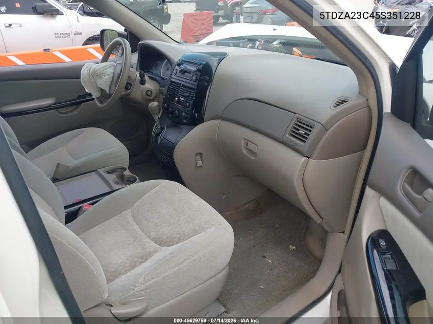 2005 Toyota Sienna Ce VIN: 5TDZA23C45S351228 Lot: 45629759