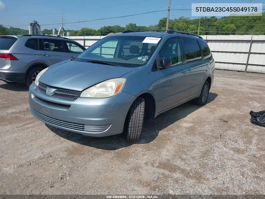 2005 Toyota Sienna Le VIN: 5TDBA23C45S049178 Lot: 45689698