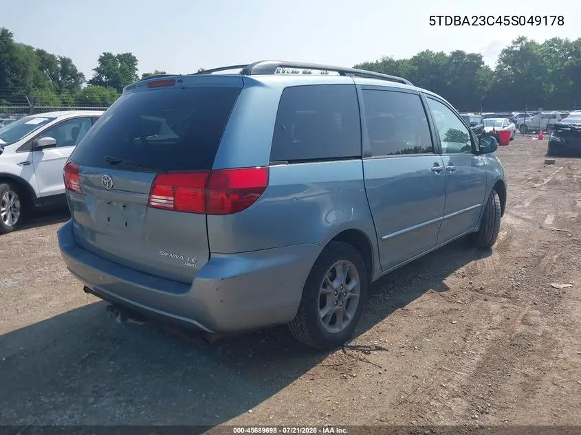 2005 Toyota Sienna Le VIN: 5TDBA23C45S049178 Lot: 45689698