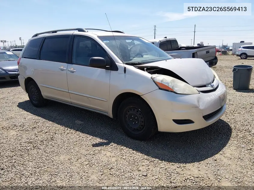 2006 Toyota Sienna Ce VIN: 5TDZA23C26S569413 Lot: 45326215