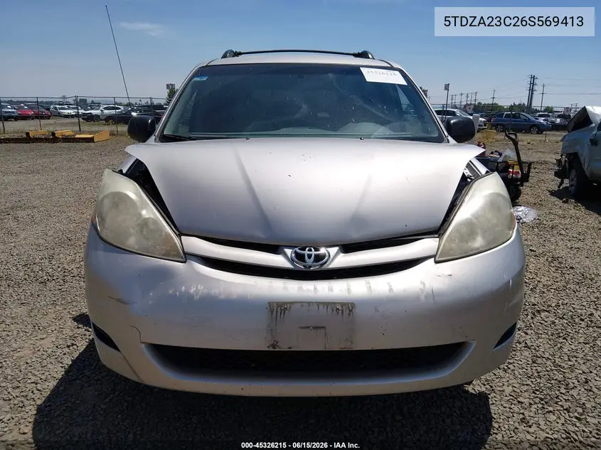 2006 Toyota Sienna Ce VIN: 5TDZA23C26S569413 Lot: 45326215