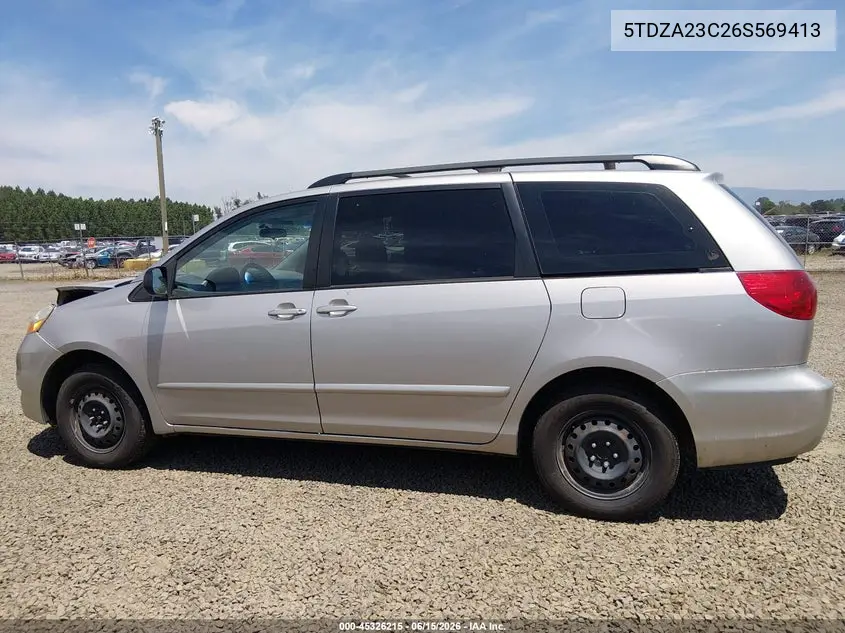 2006 Toyota Sienna Ce VIN: 5TDZA23C26S569413 Lot: 45326215
