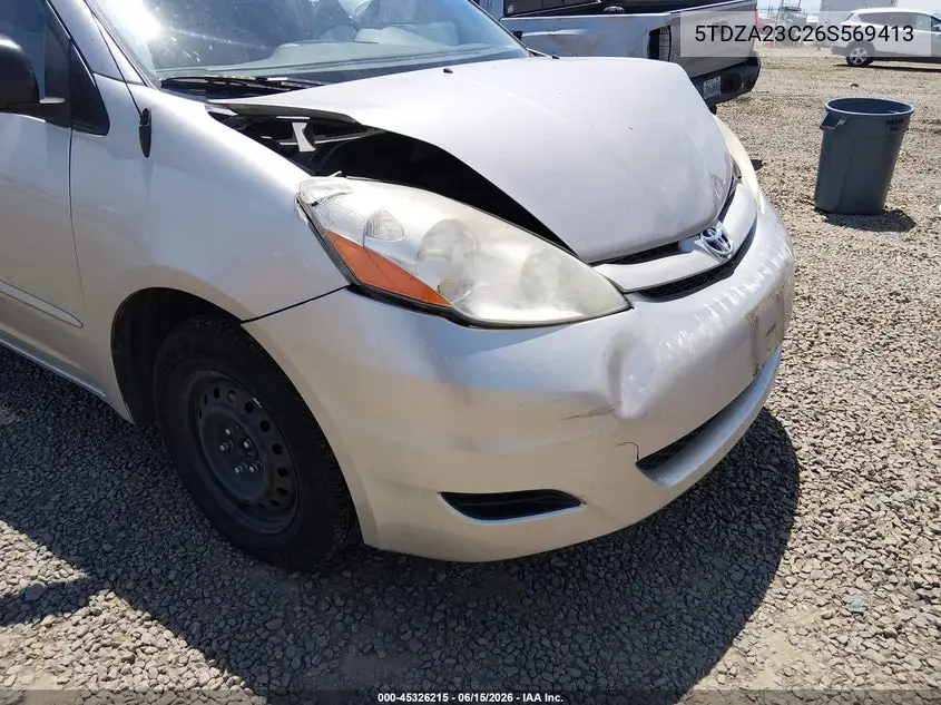 2006 Toyota Sienna Ce VIN: 5TDZA23C26S569413 Lot: 45326215