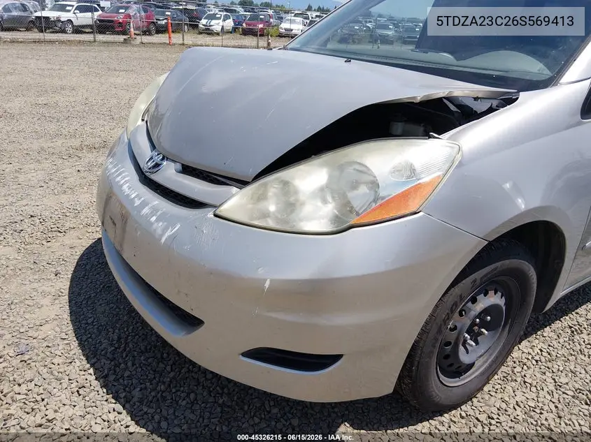 2006 Toyota Sienna Ce VIN: 5TDZA23C26S569413 Lot: 45326215