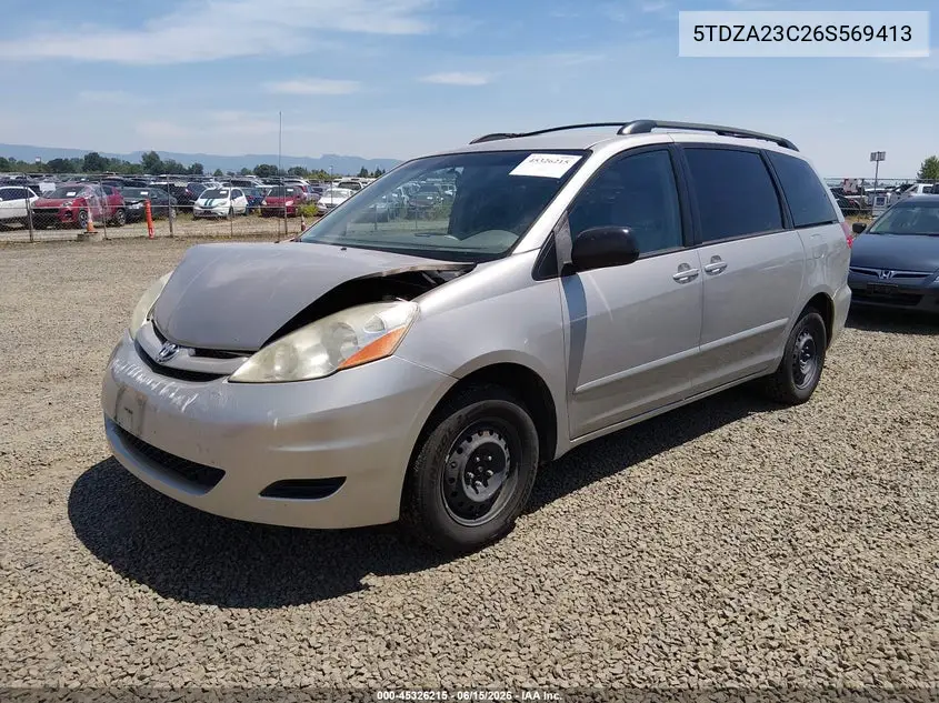 2006 Toyota Sienna Ce VIN: 5TDZA23C26S569413 Lot: 45326215