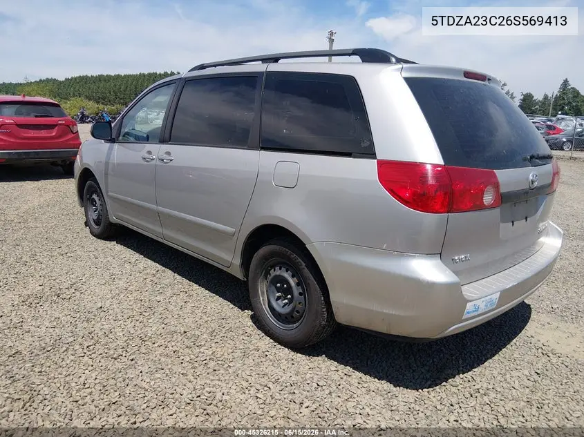 2006 Toyota Sienna Ce VIN: 5TDZA23C26S569413 Lot: 45326215