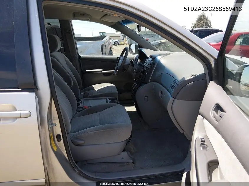 2006 Toyota Sienna Ce VIN: 5TDZA23C26S569413 Lot: 45326215