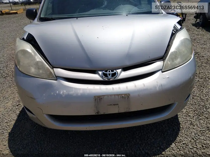 2006 Toyota Sienna Ce VIN: 5TDZA23C26S569413 Lot: 45326215