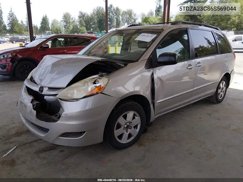 2006 Toyota Sienna Le VIN: 5TDZA23C86S569044 Lot: 45449216