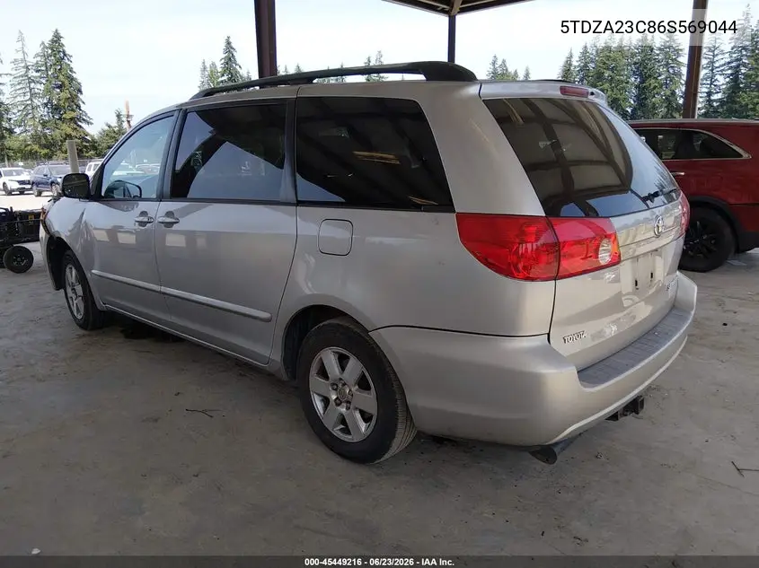 2006 Toyota Sienna Le VIN: 5TDZA23C86S569044 Lot: 45449216