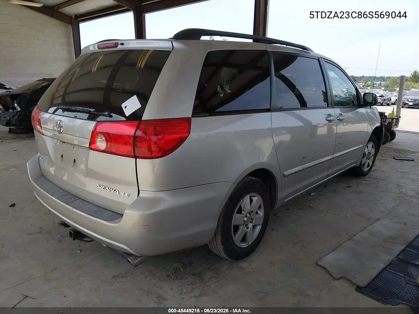 2006 Toyota Sienna Le VIN: 5TDZA23C86S569044 Lot: 45449216