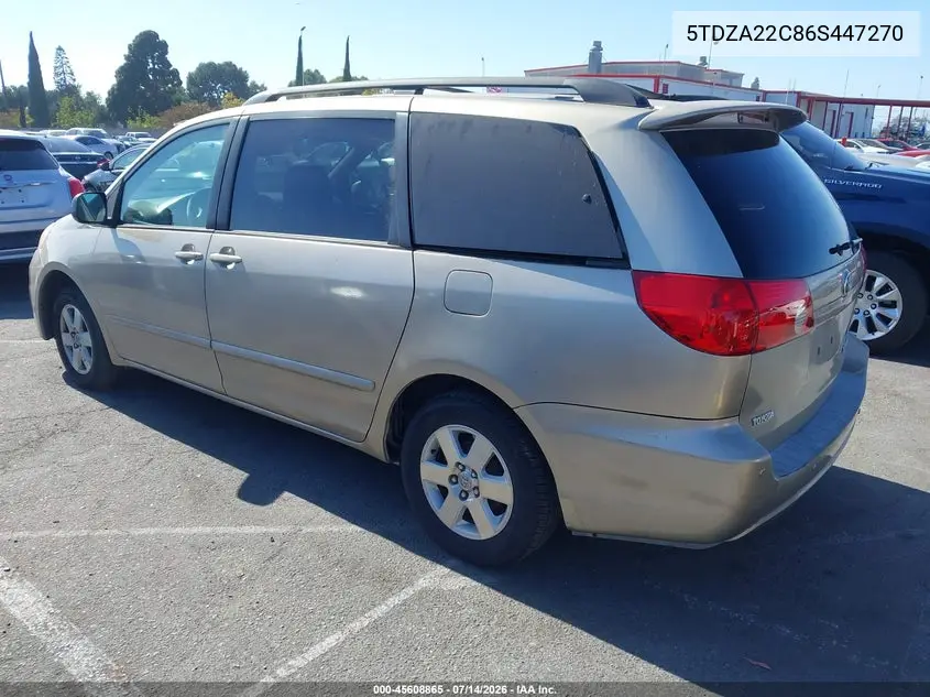 2006 Toyota Sienna Xle VIN: 5TDZA22C86S447270 Lot: 45608865