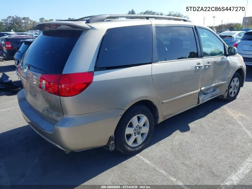 2006 Toyota Sienna Xle VIN: 5TDZA22C86S447270 Lot: 45608865