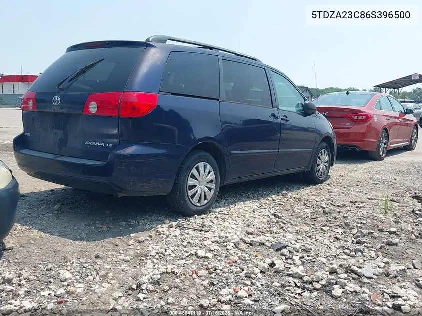 2006 Toyota Sienna Le VIN: 5TDZA23C86S396500 Lot: 45647119