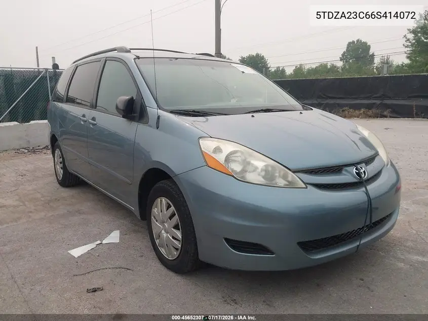 2006 Toyota Sienna Le VIN: 5TDZA23C66S414072 Lot: 45652307