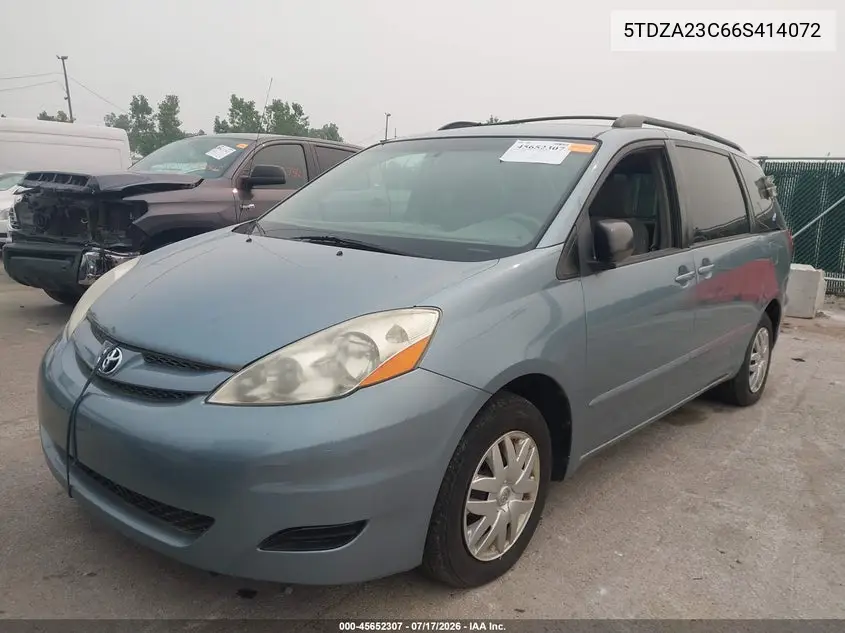2006 Toyota Sienna Le VIN: 5TDZA23C66S414072 Lot: 45652307