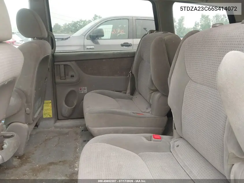 2006 Toyota Sienna Le VIN: 5TDZA23C66S414072 Lot: 45652307