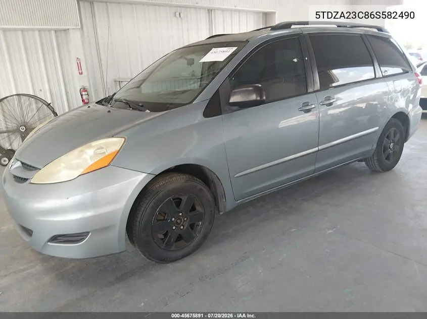 2006 Toyota Sienna Le VIN: 5TDZA23C86S582490 Lot: 45675891