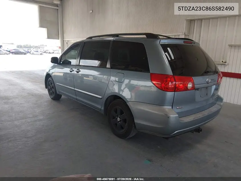 2006 Toyota Sienna Le VIN: 5TDZA23C86S582490 Lot: 45675891