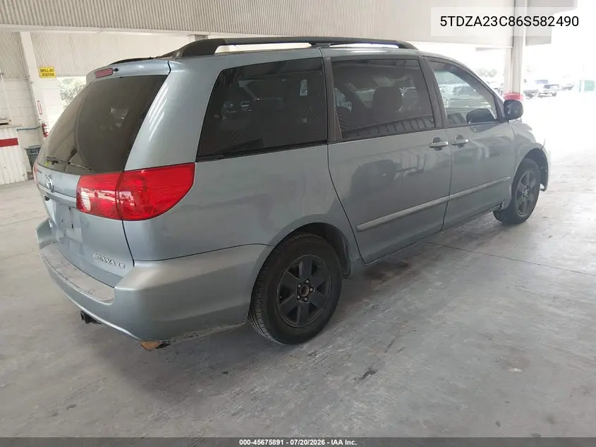 2006 Toyota Sienna Le VIN: 5TDZA23C86S582490 Lot: 45675891