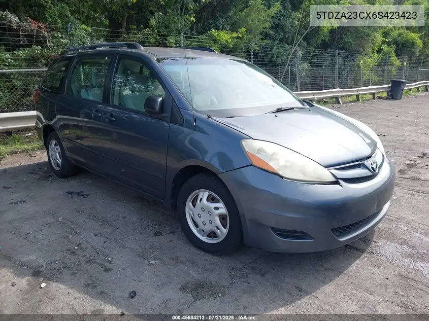 2006 Toyota Sienna Ce VIN: 5TDZA23CX6S423423 Lot: 45684213