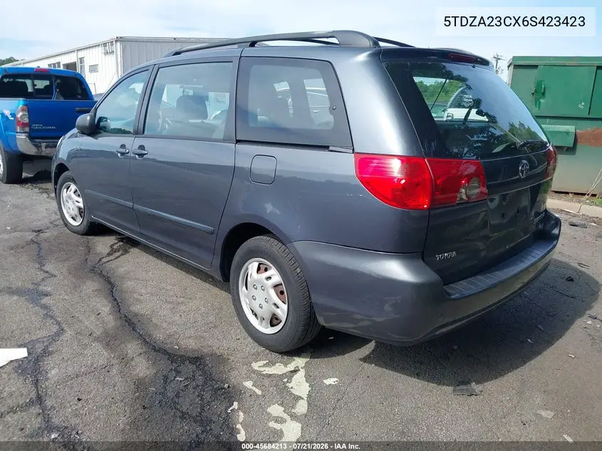 2006 Toyota Sienna Ce VIN: 5TDZA23CX6S423423 Lot: 45684213
