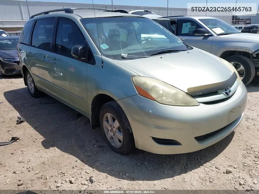 2006 Toyota Sienna Ce VIN: 5TDZA23C26S465763 Lot: 45690446