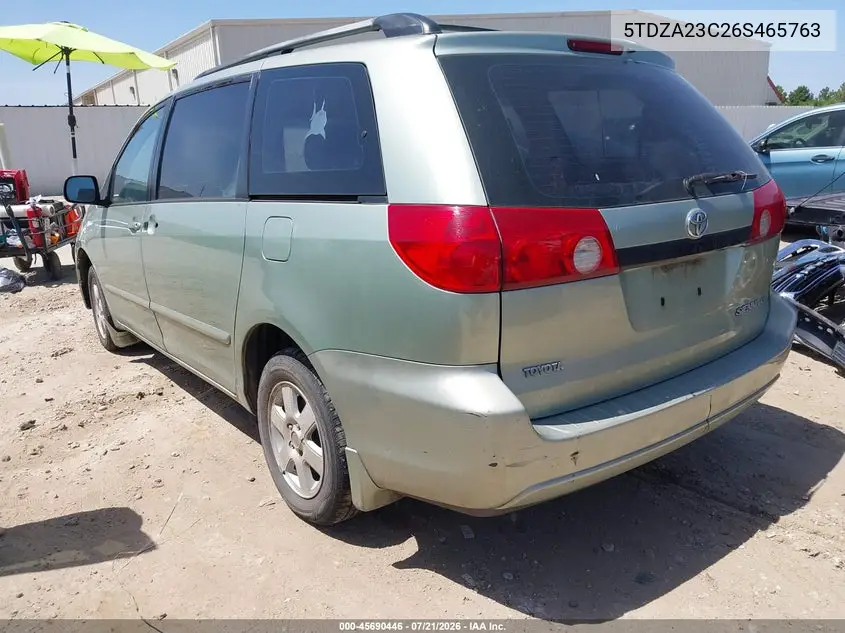 2006 Toyota Sienna Ce VIN: 5TDZA23C26S465763 Lot: 45690446