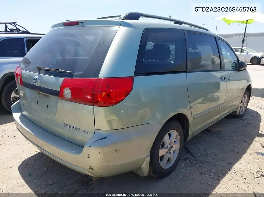 2006 Toyota Sienna Ce VIN: 5TDZA23C26S465763 Lot: 45690446