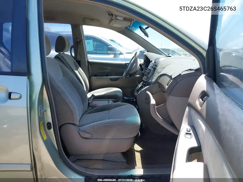 2006 Toyota Sienna Ce VIN: 5TDZA23C26S465763 Lot: 45690446