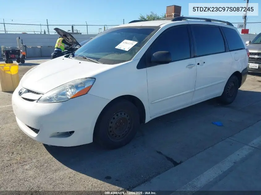 5TDZK23C97S087245 2007 Toyota Sienna Ce