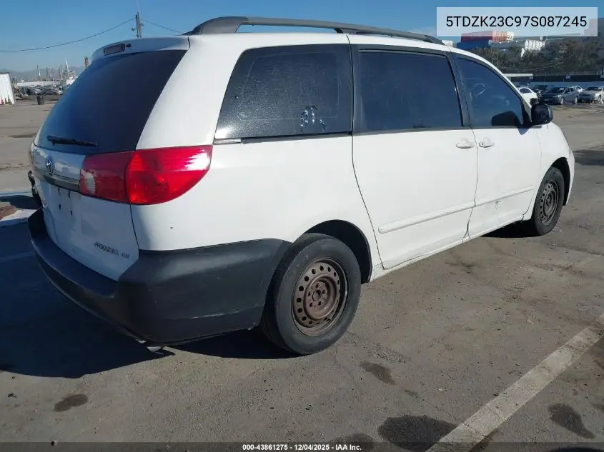 5TDZK23C97S087245 2007 Toyota Sienna Ce