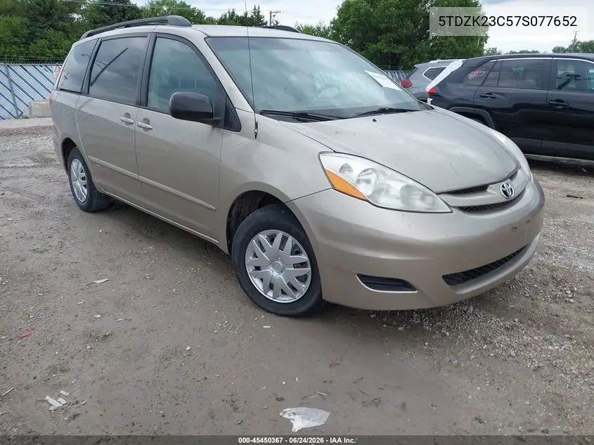2007 Toyota Sienna Le VIN: 5TDZK23C57S077652 Lot: 45450367