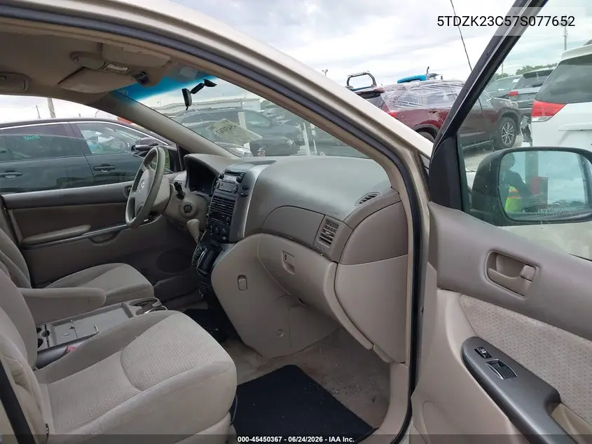 2007 Toyota Sienna Le VIN: 5TDZK23C57S077652 Lot: 45450367