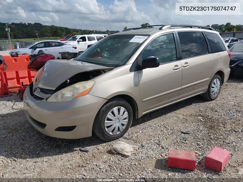 2007 Toyota Sienna Le VIN: 5TDZK23C17S074747 Lot: 45660074