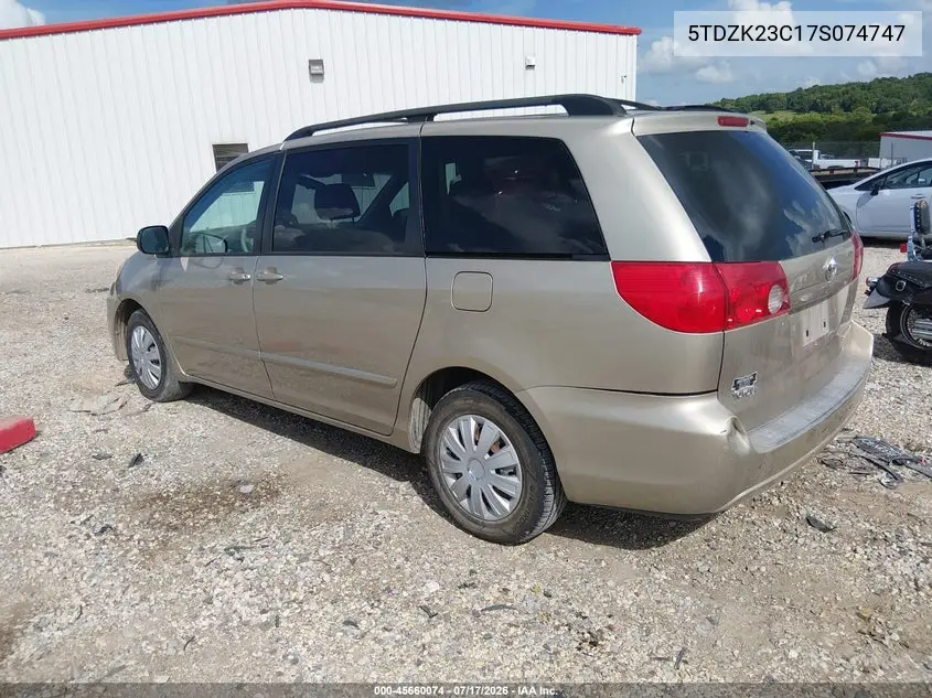 2007 Toyota Sienna Le VIN: 5TDZK23C17S074747 Lot: 45660074