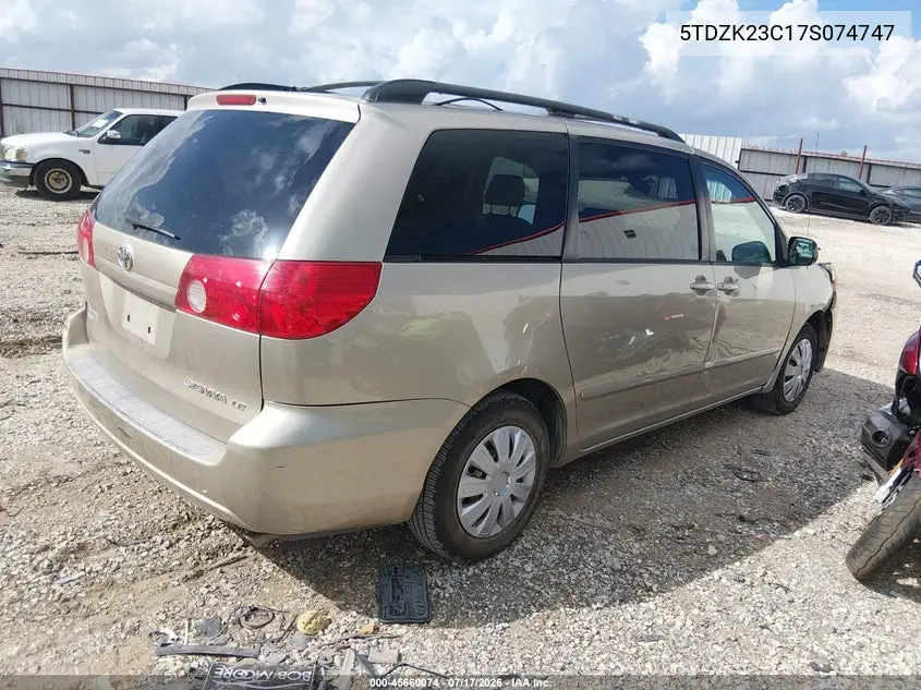 2007 Toyota Sienna Le VIN: 5TDZK23C17S074747 Lot: 45660074