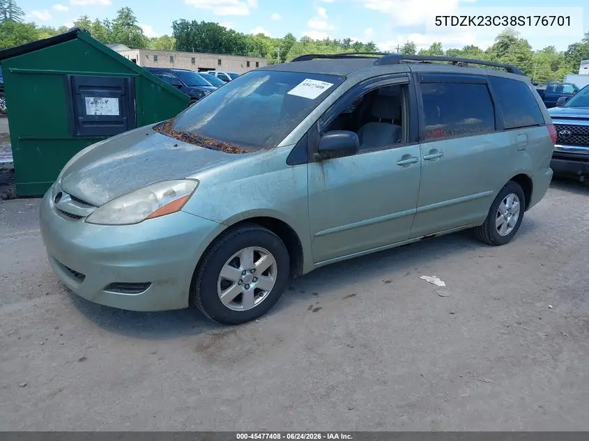 2008 Toyota Sienna Le VIN: 5TDZK23C38S176701 Lot: 45477408