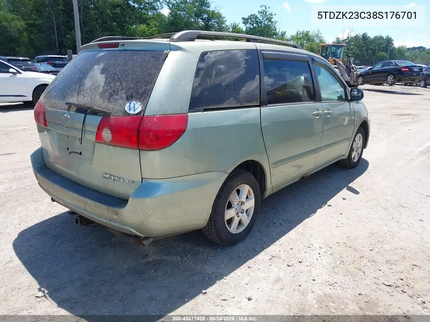 2008 Toyota Sienna Le VIN: 5TDZK23C38S176701 Lot: 45477408
