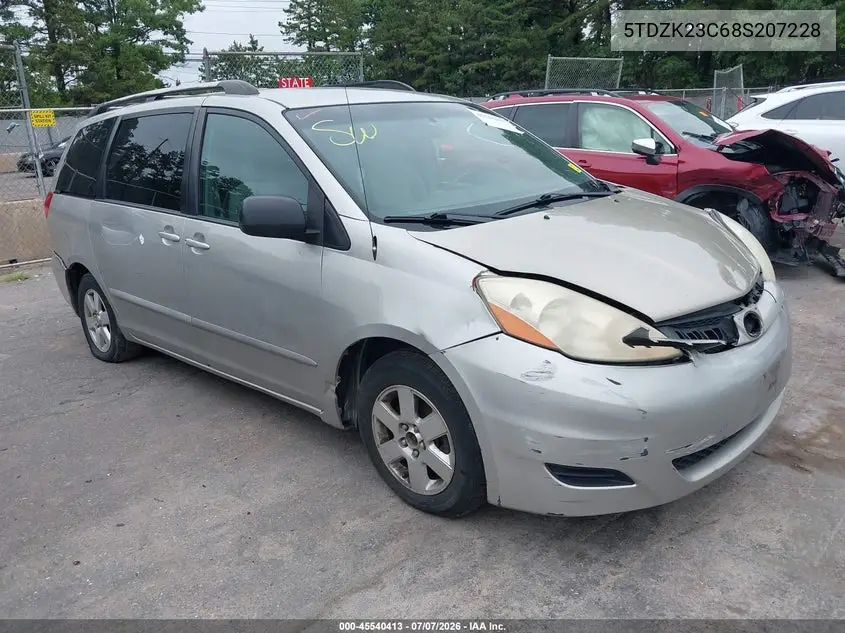 2008 Toyota Sienna Le VIN: 5TDZK23C68S207228 Lot: 45540413