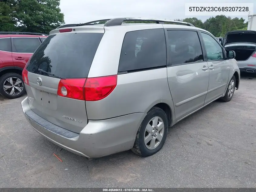 2008 Toyota Sienna Le VIN: 5TDZK23C68S207228 Lot: 45540413