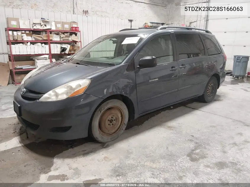 2008 Toyota Sienna Le VIN: 5TDZK23C28S166063 Lot: 45592773
