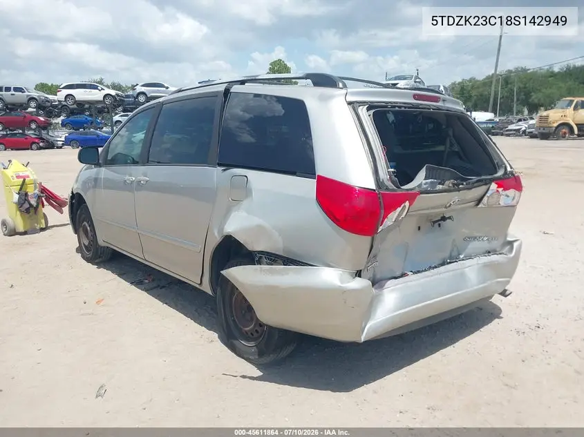 2008 Toyota Sienna Le VIN: 5TDZK23C18S142949 Lot: 45611864