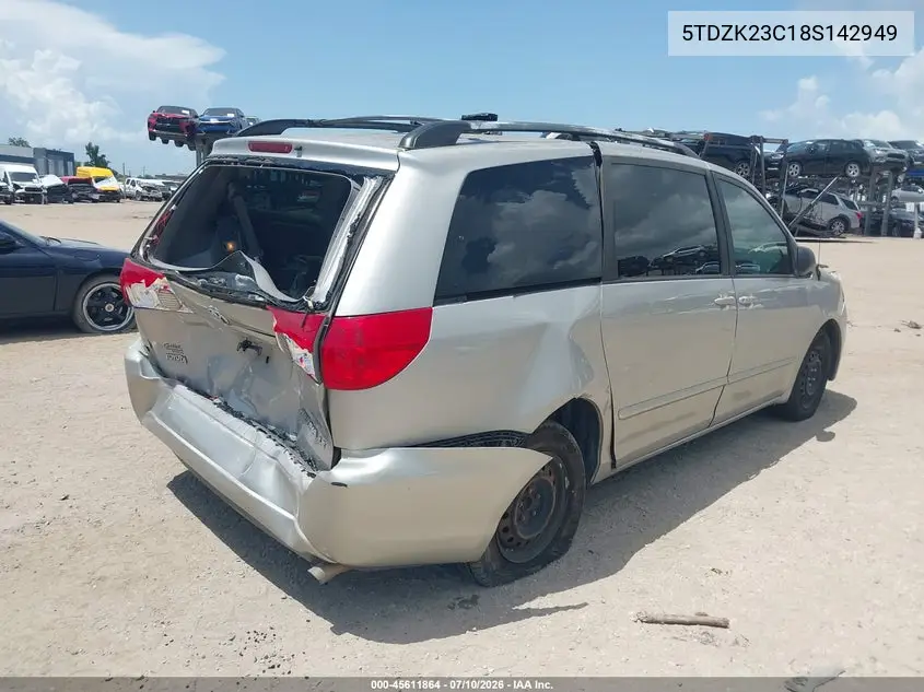 2008 Toyota Sienna Le VIN: 5TDZK23C18S142949 Lot: 45611864