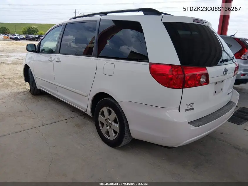 2008 Toyota Sienna Le VIN: 5TDZK23C08S136267 Lot: 45634504