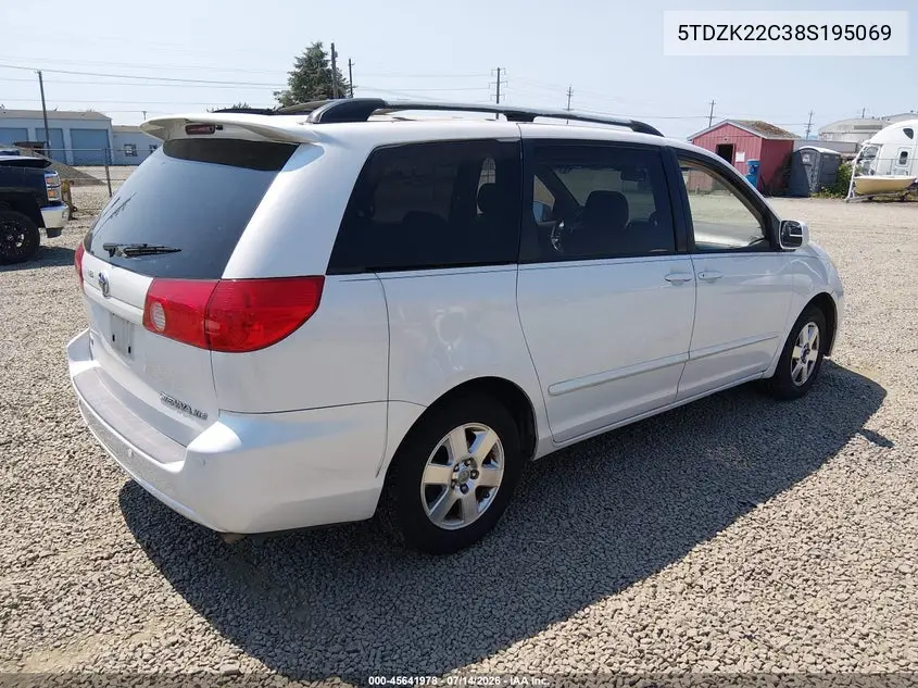 2008 Toyota Sienna Xle VIN: 5TDZK22C38S195069 Lot: 45641978