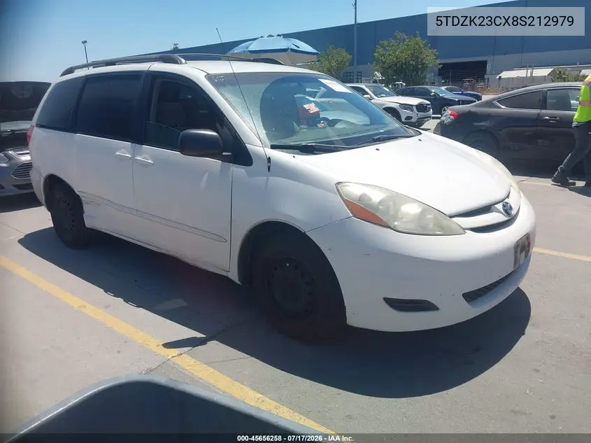 2008 Toyota Sienna Ce VIN: 5TDZK23CX8S212979 Lot: 45656258